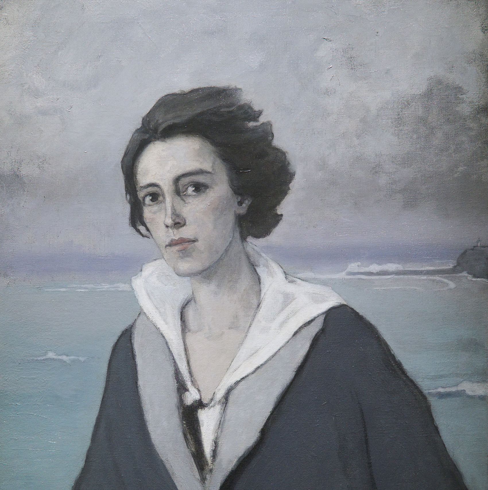 Beatrice Romaine Goddard (1874-1970), known as Romaine Brooks ~ Au bord de la mer (At the seaside), 1914. Oil on canvas. | Franco-American museum of the Blérancourt castle via wikimedia commons